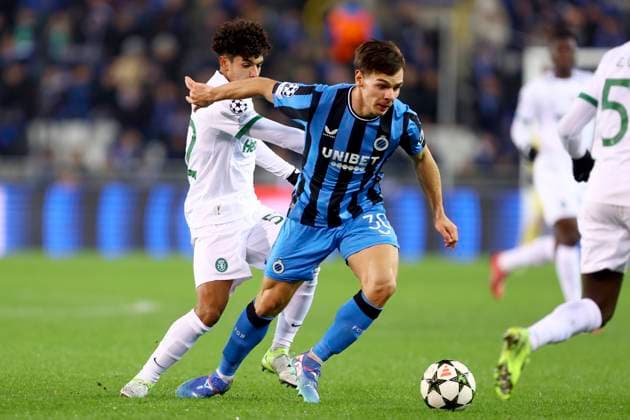 Club Brugge v Sporting CP - UEFA Champions League BRUGGE, BELGIUM - DECEMBER 10 : Jashari Ardon midfielder of Club Brugge during the UEFA Champions League 2024 25 League Phase MD6 match between Club Brugge and Sporting CP on December 10, 2024 in Brugge, Belgium, 10 12 2024 Brugge Belgium  Copyright: xTomasxSiskx