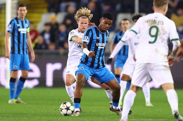Club Brugge v Sporting CP - UEFA Champions League BRUGGE, BELGIUM - DECEMBER 10 : Onyedika Raphael midfielder of Club Brugge during the UEFA Champions League 2024 25 League Phase MD6 match between Club Brugge and Sporting CP on December 10, 2024 in Brugge, Belgium, 10 12 2024 Brugge Belgium  Copyright: xTomasxSiskx