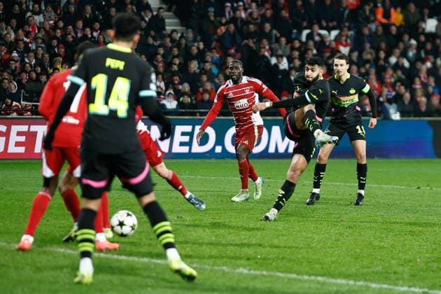 GUINGAMP, 10-12-2024. Stade de Roudourou. UEFA Champions League season 2024 25, match between PSV and Stade Brest 29, PSV player Ismael Saibari Brest - PSV  x26978407x Copyright: