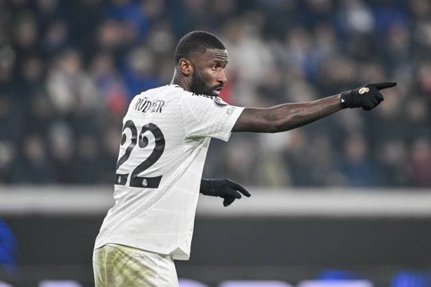 Antonio Ruediger Real Madrid CF gestures during the UEFA Champions League 2024 25 League Phase MD6 match between Atalanta BC and Real Madrid C F at Gewiss Stadium on December 10, 2024 in Bergamo, Italy Defodi 541 BERREA20241210 077 Defodi-541
