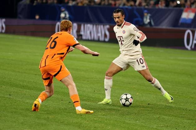 Yukhym Konoplya Shakhtar Donetsk and Leroy Sane FC Bayern Munich at the match of the Champions League season 2024 25 Shakhtar Donetsk FC Bayern Munich Copyright Thomas Pakusch Copyright: Thomas Pakusch
