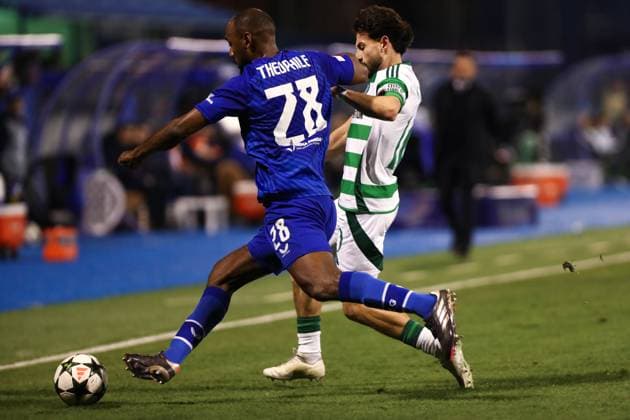 Zagreb, 10.12.2024. - Maksimir Stadium, UEFA CHAMPIONS LEAGUE - 2024 25, League phase, Matchday 6, GNK Dinamo - Celtic. Kevin Theophile-Catherine (28) and Nicolas Kühn (10) 