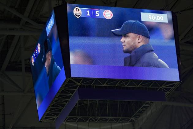 GELSENKIRCHEN, 10-12-2024 , Stadium Veltins-Arena , football, Champions League, season 2024 2025, final score 1-5 during the match Shakhtar Donetsk - Bayern Munchen Shakhtar Donetsk - Bayern Munchen  x26978780x Copyright: