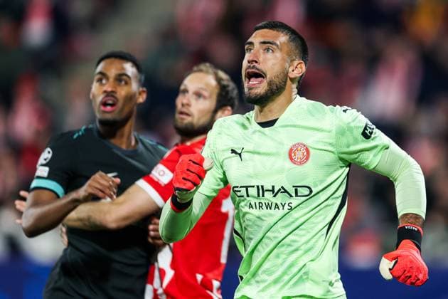 Girona, Spain, October 22nd 2024: Paulo Gazzaniga (13 Girona FC) in action during the UEFA Champions League football match between Girona FC and Liverpool FC at the Montilivi Stadium in Girona, Spain (Judit Cartiel SPP) Copyright: xJuditxCartielx xSPPx spp-en-JuCaSp-JUCA0051