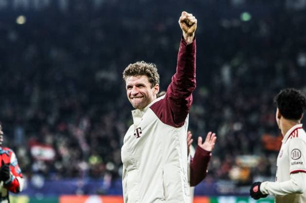 Sport, Football, UEFA Champions League Season 2024 2025 League Phase 6 Matchday FC Shakhtar Donetsk FC Bayern Munich 10 12 2024, Arena AufSchalke Thomas Müller FC Bayern Munich, 25 Gelsenkirchen Arena AufSchalke North Rhine-Westphalia Germany