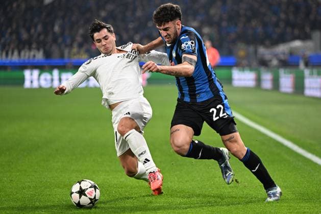 Atalanta BC v Real Madrid C.F. - UEFA Champions League 2024 25 League Phase MD6 Brahim Diaz of Real Madrid CF and Matteo Ruggeri of Atalanta BC participate in the UEFA Champions League League Stage match, phase MD6, between Atalanta BC and Real Madrid CF in Bergamo, Italy, on December 10, 2024, at Gewiss Stadium. Bergamo Italy  Copyright: xTizianoxBallabiox originalFilename:ballabio-atalanta241210_npRk4.jpg