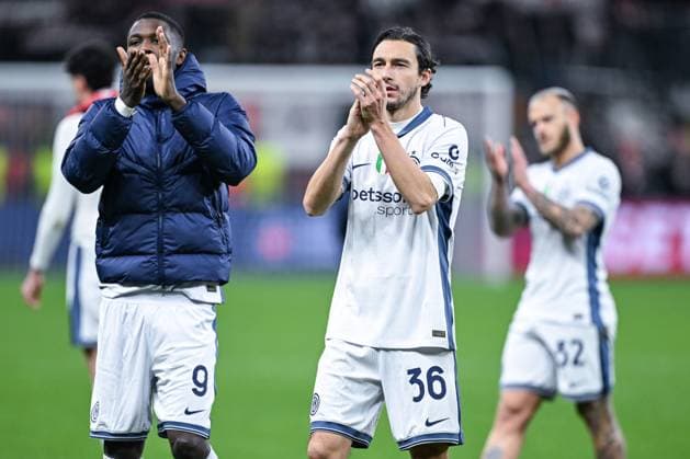 10 12 2024, Football, Champions League, Matchday 6, Season 2024 2025, Bayer 04 Leverkusen Inter Milan, Marcus Thuram Inter Milan , Matteo Darmian Inter Milan xRHR PHOTO TKx Copyright: RHR-FOTOx RHR-FOTO TK