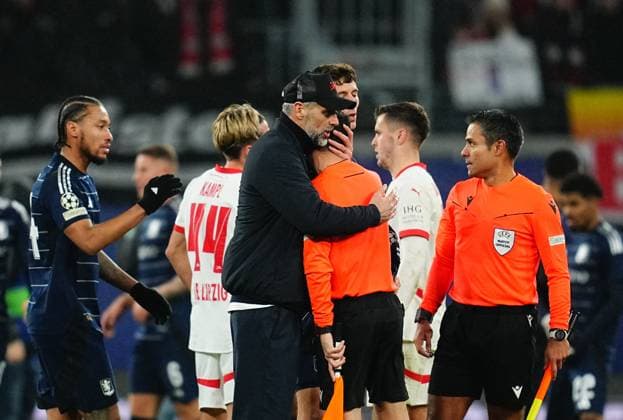Sport Themen der Woche KW50 Sport Bilder des Tages December 10 2024: Marco Rose of RB Leipzig with post game despair during a Champions League Group Phase day 6 game, RB Leipzig vs Aston Villa, at Red Bull Arena, Leipzig, Germany. CSM Leipzig Germany - ZUMAc04_ 20241210_zma_c04_054 Copyright: xUlrikxPedersenx