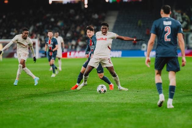 UEFA Champions League : FC Salzburg - Paris Saint Germain SALZBURG, DECEMBER 10: Lucas Gourna-Douath of FC Salzburg in action during the UEFA Champions League league phase match FC Salzburg vs. Paris Saint Germain on December 10, 2024 in Salzburg, Austria. Copyright: xAndreasxSchaadx-xFCxRedxBullxSalzburgx _AS18696-1LR