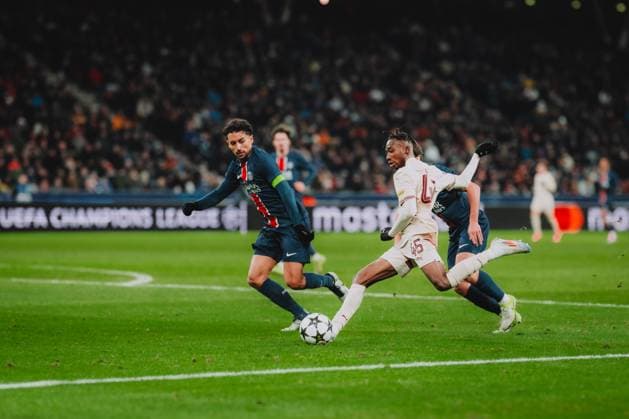 UEFA Champions League : FC Salzburg - Paris Saint Germain SALZBURG, DECEMBER 10: Dorgeles Nene of FC Salzburg in action during the UEFA Champions League league phase match FC Salzburg vs. Paris Saint Germain on December 10, 2024 in Salzburg, Austria. Copyright: xAndreasxSchaadx-xFCxRedxBullxSalzburgx _AS18892LR