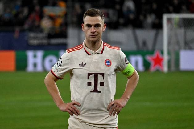 10 12 2024, xsltx, Football UEFA Champions League, Shakhtar Donetsk FC Bayern Munich emspor, v l jubilation, joy about the victory at Bayern Joshua Kimmich FC Bayern Muenchen DFL DFB REGULATIONS PROHIBIT ANY USE OF PHOTOGRAPHS as IMAGE SEQUENCES and or QUASI VIDEO Gelsenkirchen