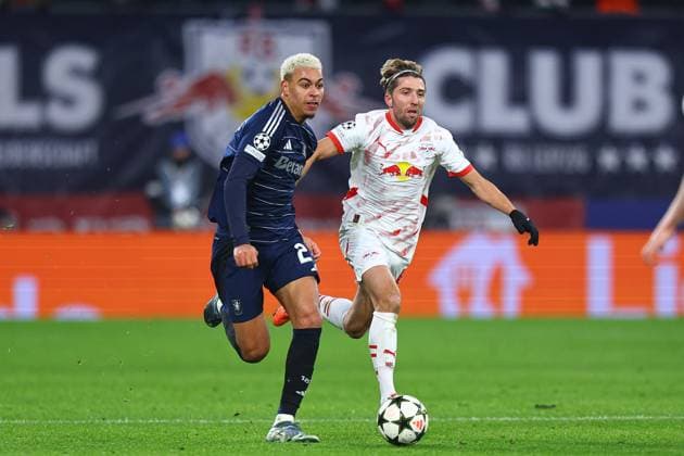 2024.12.10 Lipsk pilka nozna UEFA Liga Mistrzow sezon 2024 2025 RB Lipsk - Aston Villa FC N z Morgan Rogers Foto Pawel Andrachiewicz PressFocus 2024.12.10 Leipzig Football - UEFA Champions League season 2024 2025 RB Leipzig - Aston Villa FC Morgan Rogers Credit: Pawel Andrachiewicz PressFocus NEWSPIX.PL --- newspix.pl POLAND OUT! 