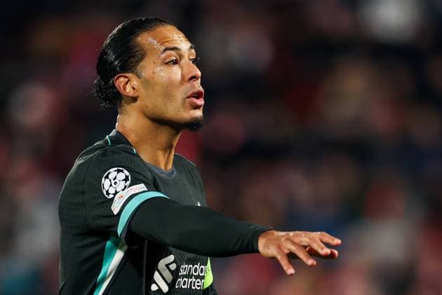 Girona, Spain, October 22nd 2024: Virgil van Dijk (4 Liverpool FC) in action during the UEFA Champions League football match between Girona FC and Liverpool FC at the Montilivi Stadium in Girona, Spain (Judit Cartiel SPP) Copyright: xJuditxCartielx xSPPx spp-en-JuCaSp-JUCA0558