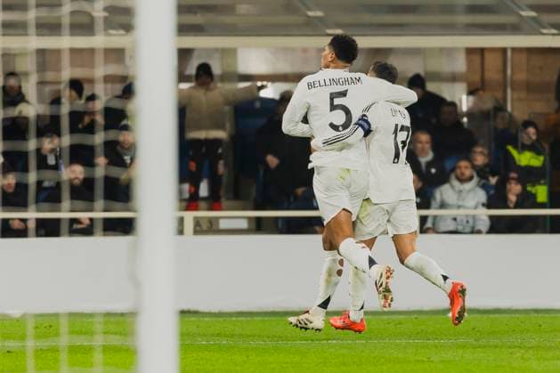 Atalanta BC V Real Madrid - UEFA Champions League 2024 25 Jude Bellingham and Lucas Vazquez play during the UEFA Champions League 2024 25 match between Atalanta BC and Real Madrid in Bergamo, Italy, on December 10, 2024, at Gewiss Stadium. Bergamo Italy  Copyright: xMairoxCinquettix originalFilename:cinquetti-atalanta241210_npqne.jpg