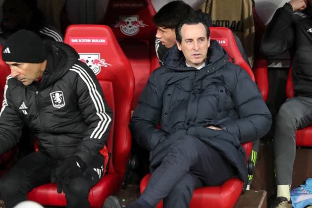 UEFA Champions League RB Leipzig vs Aston Villa FC, 10 12 24 Coach Emery Unai Aston Villa on the bench Football, UEFA Champions League, Season 2024 2025 RB Leipzig vs Aston Villa FC on 10 12 24 at the Red Bull Arena, Leipzig Copyright: xBEAUTIFULxSPORTS JanxKaeferx