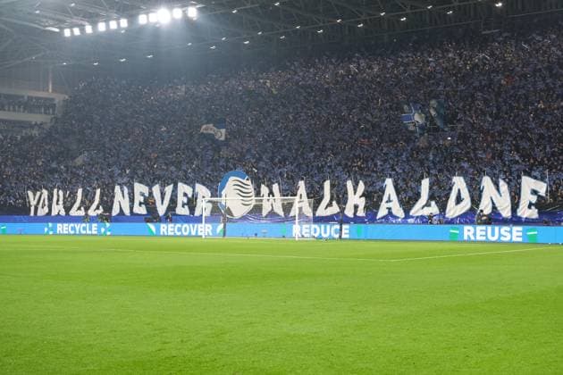 Atalanta BC v Real Madrid C.F. - UEFA Champions League 2024 25 League Phase MD6 Supporters of Atalanta BC 1907 Team are present during the UEFA Champions League 2024 2025 League Phase MD6 football match between Atalanta BC and Real Madrid CF at Gewiss Stadium in Bergamo, Italy, on December 10, 2024. Bergamo Italy  Copyright: xRobertoxTommasinix originalFilename:tommasini-atalanta241210_npOU1.jpg