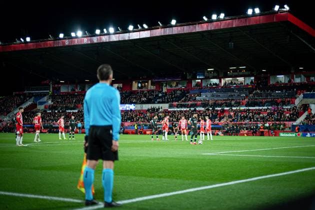 Girona FC Vs Liverpool FC in Girona, Spain - 10 Dec 2024 Mohamed Salah (Liverpool FC) in action during a UEFA Champions League match between Girona FC and Liverpool FC at Estadi Municipal de Montilivi. Final Score: Girona FC 0 - Liverpool FC 1. Girona Spain Copyright: xFelipexMondinox xSOPAxImagesx SP0522-1062