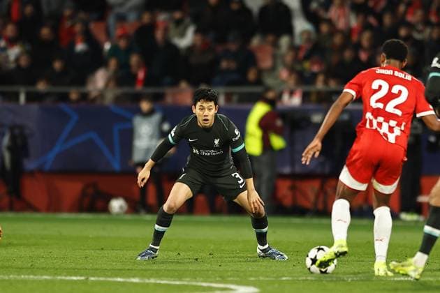 Wataru Endo (Liverpool), DECEMBER 10, 2024 - Football Soccer : UEFA Champions League League phase match day 6 between Girona FC 0-1 Liverpool FC at the Estadi Municipal de Montilivi in Girona, Spain. Noxthirdxpartyxsales  (275846322)