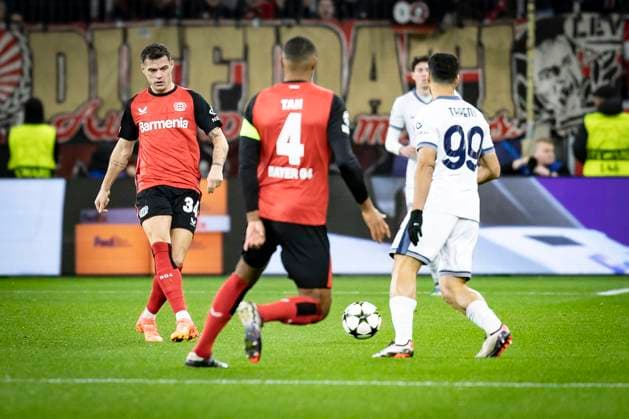 UEFA Champions League, Bayer 04 Leverkusen Inter Milan 10 12 2024 Granit Xhaka Bayer 04 Leverkusen, 34 passing UEFA Champions League, Bayer 04 Leverkusen Inter Milan, Matchday 6 on 10 12 2024 at BayArena in Leverkusen Copyright: xBEAUTIFULxSPORTS AxelxKohringx