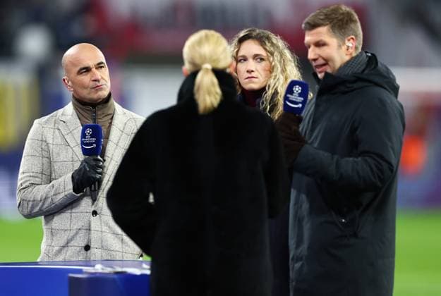 Roberto Martinez seen working for Amazon Prime RB Leipzig v Aston Villa, UEFA Champions League, Group Stage, Football, Red Bull Arena, Leipzig, Germany - 10 Dec 2024 EDITORIAL USE ONLY No use with unauthorised audio, video, data, fixture lists, club league logos or live services. Online in-match use limited to 120 images, no video emulation. No use in betting, games or single club league player publications.  Copyright: xJamesxMarsh Shutterstockx 14984467ct