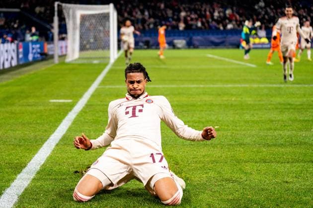 Bilder des Jahres 2024, Sport 12 Dezember Sport Themen der Woche KW50 GELSENKIRCHEN, GERMANY - DECEMBER 10: Michael Olise of FC Bayern Munchen celebrates after scoring his team s fifth goal during the UEFA Champions League 2024 25 League Phase MD6 match between FC Shakhtar Donetsk and FC Bayern MÃ¼nchen at Arena AufSchalke on December 10, 2024 in Gelsenkirchen, Germany. (Photo by Rene Nijhuis) SOC  Copyright: xRenexNijhuis