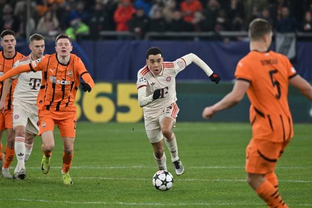 Jamal Musiala Bayern Muenchen 10 12 2024, Football UEFA Champions League 2024 25, Matchday 6 in Gelsenkirchen, Shakhtar Donetsk FC Bayern Munich 1 5 Gelsenkirchen Veltins Arena North Rhine-Westphalia Germany Team2