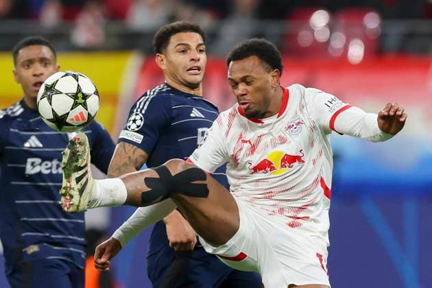 Matty Cash Aston Villa and Lois Openda RB Leipzig battle for the ball, UEFA Champions League 2024 25 League Phase MD6, RB Leipzig v Aston Villa FC, Red Bull Arena Leipzig , December 10, 2024 in Leipzig, Germany Photo by Marco Steinbrenner DeFodi Images Matty Cash Aston Villa and Lois Openda RB Leipzig battle for the ball, UEFA Champions League 2024 25 League Phase MD6, RB Leipzig v Aston Villa FC, Red Bull Arena Leipzig , December 10, 2024 in Leipzig, Germany Photo by Marco Steinbrenner DeFodi Images Defodi 700 leipzig aston 20241210 107 Defodi-700