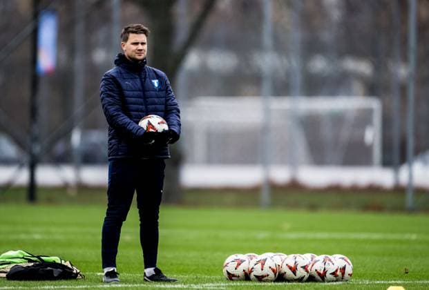 241211 Fred Jähnke of Malmö FF during a UEFA Europa League training session on December 11, 2024 in Malmö Photo Petter Arvidson BILDBYRAN kod PA PA0938 fotboll football soccer fotball uefa europa league träning practice training malmö ff bbeng  Copyright: PETTERxARVIDSON BB241211PA002