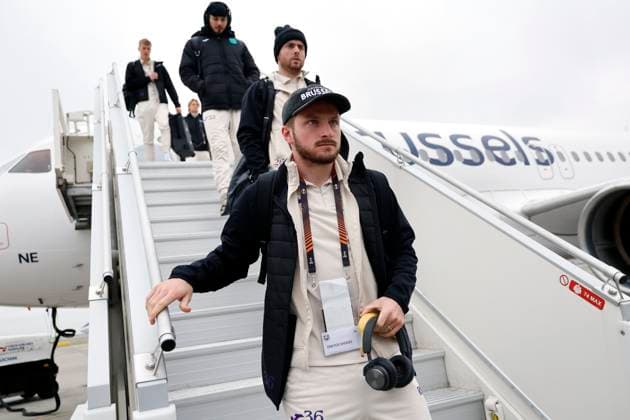 Slavia Praha v RSC Anderlecht - UEFA Europa League Media Activities 11 12 2024 PRAGUE, CZECH REPUBLIC - DECEMBER 11 : Dreyer Anders forward of RSC Anderlecht pictured during arrival at the airport of Prague prior the UEFA Europa League 2024 25 League Phase MD6 match between Slavia Praha and RSC Anderlecht on December 11, 2024 in Prague, Czech Republic, 11 12 2024 Prague Czech Republic  Copyright: xJanxDexMeuleneirx