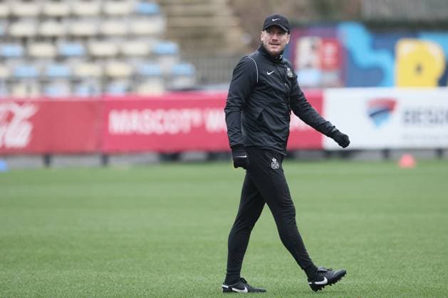 Union s head coach Sebastien Pocognoli pictured during a training session of Belgian soccer team Royale Union Saint-Gilloise, on Wednesday 11 December 2024 in Brussels. Tomorrow Union will meet French OGC Nice on day 6 8 of the League phase of the UEFA Europa League tournament. BRUNOxFAHY  x107936984x