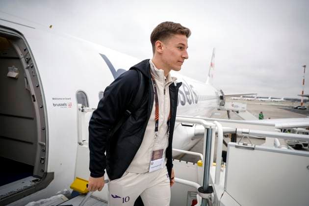 Slavia Praha v RSC Anderlecht - UEFA Europa League Media Activities 11 12 2024 PRAGUE, CZECH REPUBLIC - DECEMBER 11 : Verschaeren Yari midfielder of RSC Anderlecht pictured during arrival at the airport of Prague prior the UEFA Europa League 2024 25 League Phase MD6 match between Slavia Praha and RSC Anderlecht on December 11, 2024 in Prague, Czech Republic, 11 12 2024 Prague Czech Republic  Copyright: xJanxDexMeuleneirx