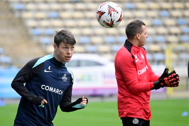 Royale Union Saint-Gilloise v Nice - UEFA Europa League Media Activities 11 12 2024 BRUSSELS, BELGIUM - DECEMBER 11 : Rasmussen Mathias midfielder of Royale Union Saint-Gilloise pictured during a training session ahead of the UEFA Europa League 2024 25 League Phase MD6 match between Royale Union Saint-Gilloise and Nice on December 11, 2024 in Brussels, Belgium, 11 12 2024 Brussels Belgium  Copyright: xPeterxDexVoechtx