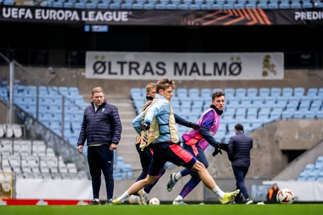 241211 Colin Rösler of Malmö FF during a UEFA Europa League training session on December 11, 2024 in Malmö Photo Petter Arvidson BILDBYRAN kod PA PA0938 fotboll football soccer fotball uefa europa league träning practice training malmö ff bbeng  Copyright: PETTERxARVIDSON BB241211PA063