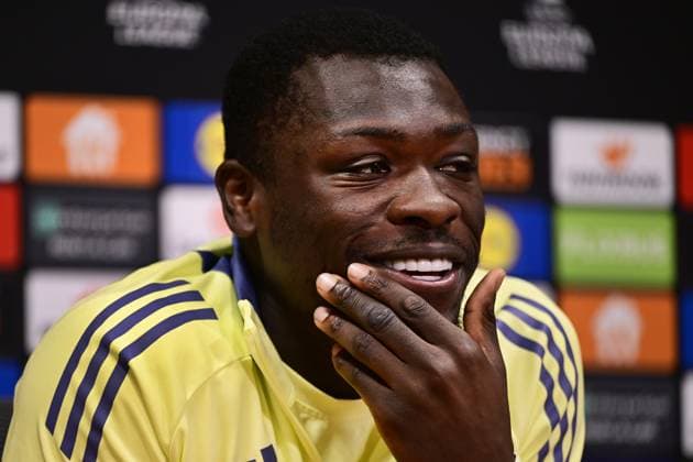 AMSTERDAM - Ajax player Brian Brobbey during the press conference, PK, Pressekonferenz prior to the Europa League match against SS Lazio Roma at the Johan Cruijff ArenA on Dec. 11, 2024 in Amsterdam, Netherlands. ANP OLAF CRACK UEFA Europa League 2024 25 xVIxANPxSportx xxANPxIVx 515456893 originalFilename: 515456893.jpg
