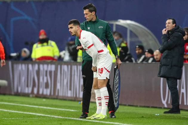 Substitution Andre Silva RB Leipzig,19 Champions League League Phase Season 2024 2025 RB Leipzig vs Aston Villa at the Red Bull Arena in Leipzig Football,Germany,Man,Men,10 12 2024