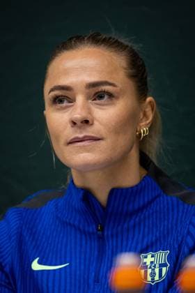 241211 Fridolina Rolfö of FC Barcelona gives a press conference on December 11, 2024 in Stockholm Photo Michael Campanella BILDBYRAN COP 313 MC0118 fotboll football soccer fotball damn uefa womens champions league barcelona femini press conference training bbeng  Copyright: MICHAELxCAMPANELLA BB241211MC001