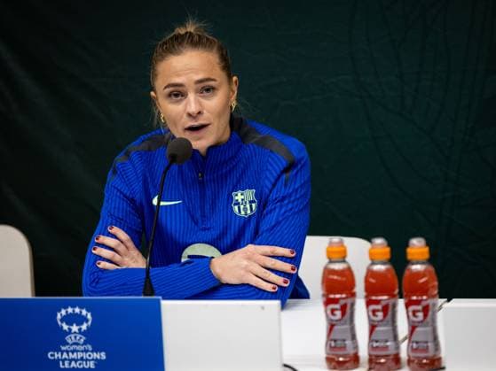 241211 Fridolina Rolfö of FC Barcelona gives a press conference on December 11, 2024 in Stockholm Photo Michael Campanella BILDBYRAN COP 313 MC0118 fotboll football soccer fotball damn uefa womens champions league barcelona femini press conference training bbeng  Copyright: MICHAELxCAMPANELLA BB241211MC014