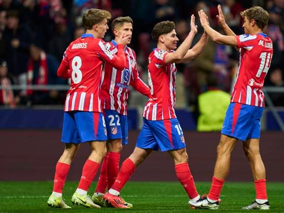 ESP: Atletico de Madrid v Slovan Bratislava. UEFA Champions League match. Date 6 Julian Alvarez of Atletico de Madrid celebrates after scoring the 1-0 during the UEFA Champions League match, date 6, between Atletico de Madrid and Slovan Bratislava played at Riyadh Air Metropolitano Stadium on December 11, 2024 in Madrid Spain. kpng Copyright: xCesarxCebollax xPRESSINPHOTOx PS_241211_ATM_SLO_002