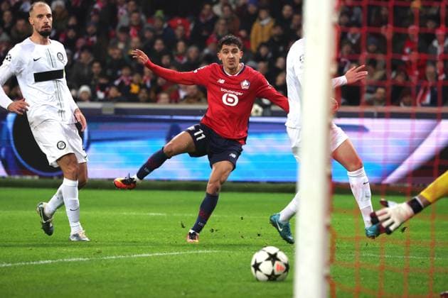 FOOTBALL : LOSC Lille vs Sturm Graz - Ligue des Champions - 11 12 2024 Action et but de Osame SAHRAOUI (LOSC Lille) lors du match LOSC Lille vs Sturm Graz, Ligue des Champions, Decathlon Arena stade Pierre Mauroy Villeneuve d Ascq, le 11 dÃ cembre 2024 - photo Laurent Sanson PsnewZ  Copyright: xLaurentxSANSONx