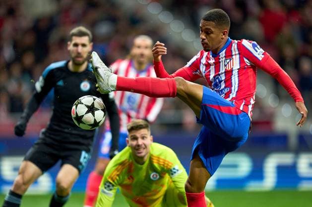 Samuel Lino of Atletico de Madrid Atletico de Madrid v Slovan Bratislava. UEFA Champions League match. Date 6. Football, Riyadh Air Metropolitano Stadium, Madrid, Spain - 11 Dic 2024 Editorial use only  Copyright: xPRESSINPHOTO Shutterstockx 14994194i