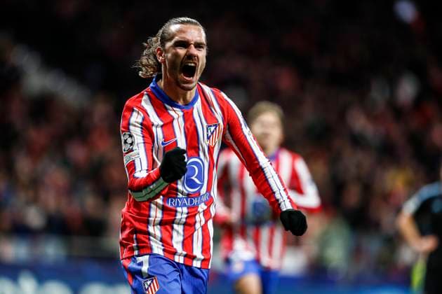 December 11, 2024, Madrid, Madrid, SPAIN: Antoine Griezmann of Atletico de Madrid celebrates a goal during the UEFA Champions League 2024 25 League Phase MD6 match between Atletico de Madrid and SK Slovan Bratislava at Riyadh Air Metropolitano stadium on December 11, 2024 in Madrid, Spain. Madrid SPAIN - ZUMAa181 20241211_zaa_a181_031 Copyright: xIrinaxR.xHipolitox