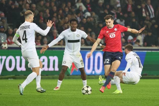 FOOTBALL : LOSC Lille vs Sturm Graz - Ligue des Champions - 11 12 2024 Thomas MEUNIER (LOSC Lille) lors du match LOSC Lille vs Sturm Graz, Ligue des Champions, Decathlon Arena stade Pierre Mauroy Villeneuve d Ascq, le 11 dÃ cembre 2024 - photo Laurent Sanson PsnewZ  Copyright: xLaurentxSANSONx