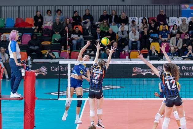 Indy Baijens (Savino Del Bene Scandicci) during Savino del Bene Scandicci vs Allianz MTV Stuttgart, CEV Champions League Women volleyball match in Firenze , Italy, December 11 2024  Copyright: xSaraxEsposito IPAxSportx xipa-agency.netx xx IPA_52319984 IPA_Agency_IPA52319984