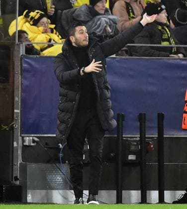 11 12 2024, xhbx, Football UEFA Champions League, Borussia Dortmund FC Barcelona emspor, v l Coach Nuri Sahin Borussia Dortmund DFL DFB REGULATIONS PROHIBIT ANY USE OF PHOTOGRAPHS as IMAGE SEQUENCES and or QUASI VIDEO Dortmund