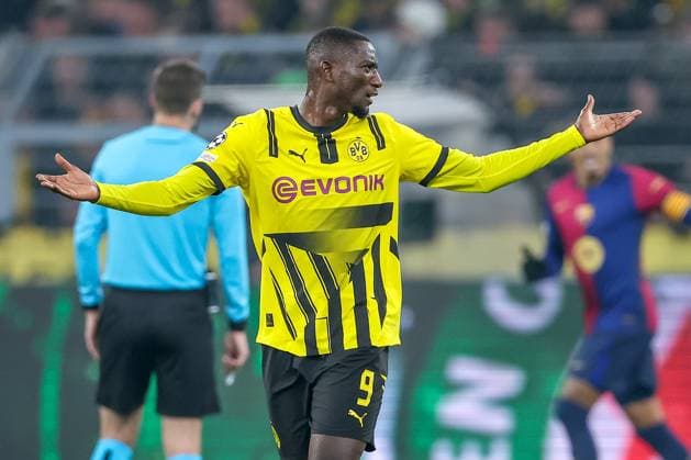 11 12 2024, UEFA Champions League, Borussia Dortmund FC Barcelona, Matchday 8, Signal Iduna Park, 2024 2025 season Serhou Guirassy BVB 9 gesticulating North Rhine-Westphalia Germany