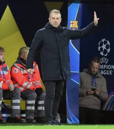 11 12 2024, xhbx, Football UEFA Champions League, Borussia Dortmund FC Barcelona emspor, v l Coach Hansi Flick FC Barcelona DFL DFB REGULATIONS PROHIBIT ANY USE OF PHOTOGRAPHS as IMAGE SEQUENCES and or QUASI VIDEO Dortmund