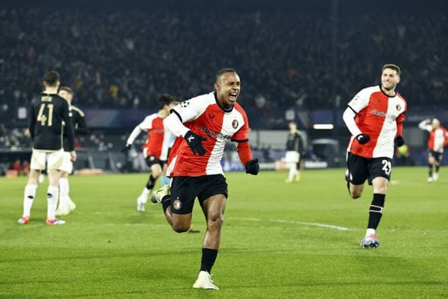 ROTTERDAM - Igor Paixao of Feyenoord celebrates the 2-0 during the UEFA Champions League match between Feyenoord Rotterdam and AC Sparta Prague at Feyenoord Stadium de Kuip on Dec. 11, 2024 in Rotterdam, Netherlands. ANP MAURICE VAN STEEN UEFA Champions League 2024 25 League Phase MD6 2024 25 xVIxANPxSportx xxANPxIVx 515486298 originalFilename: 515486298.jpg