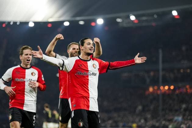 UEFA Champions League: Feyenoord v AC Sparta Praha Rotterdam - Anis Hadj Moussa of Feyenoord during the sixth round of new format of the Champions League 2024 2025. The match is set between Feyenoord and AC Sparta Praha at Stadion Feijenoord De Kuip on 11 December 2024 in Rotterdam, The Netherlands. Copyright: xTomxBodex