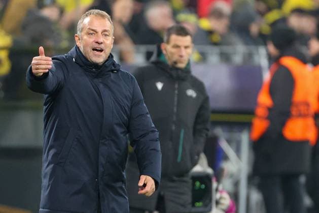 UEFA Champions League Borussia Dortmund FC Barcelona on 11 12 2024 at Signal Iduna Park in Dortmund Coach Hansi Flick Barcelona gestures MH