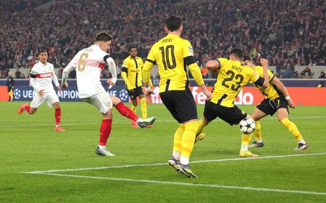 11 12 2024, Germany, Stuttgart, Soccer Champions League, VfB Stuttgart vs Young Boys Bern, 1 1 Goal, Scorer Angelo Stiller VfB